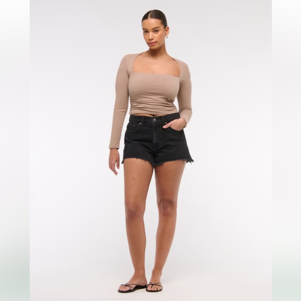 Abercrombie & Fitch High Waist Black Denim Shorts